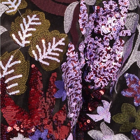 NWT! Eva Franco Vibrant Floral Embroidered Bomber Jacket - Picture 6 of 12